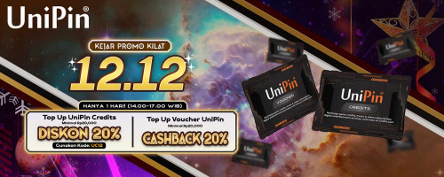 Promo Kilat 12.12 – Kejar 20% Diskon + Cashback Khusus Pengguna UniPin